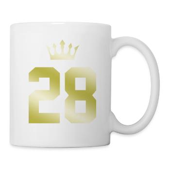 28 Zahl Krone - Tasse - Weiß - Rechts