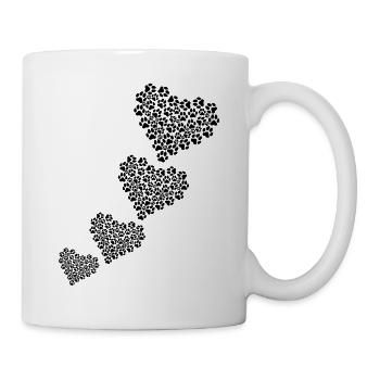 Dog Paw Heart - Dog Lover Dog Owner - Baby Dog Paw - Mug - white - Right