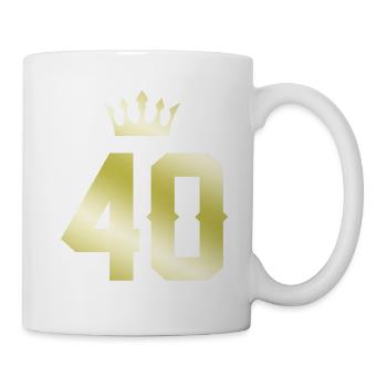 40 Zahl Krone - Tasse - Weiß - Rechts
