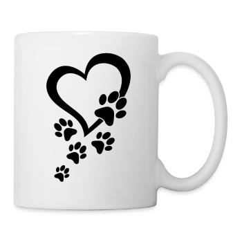 Patte de chien Cœur de bébé chiens - Pattes de chien Cœurs Patte de chien - Mug blanc - blanc - Droite