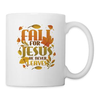Fall for Jesus, He Never Leaves the Religious - Mug - white - Right