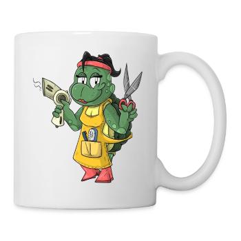 Schildkröten Friseurin - Tasse - Weiß - Rechts