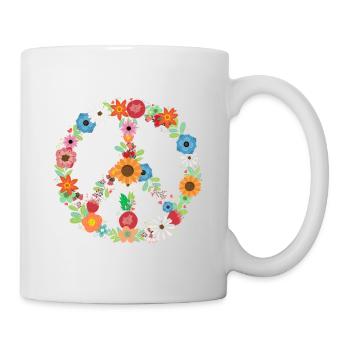 Bouquet de Signes de Paix Botanique - Mug blanc - blanc - Droite