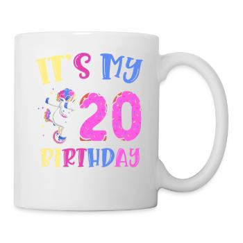 Es Ist Mein 20. Geburtstag Dabbing Unicorn Pony - Tasse - Weiß - Rechts