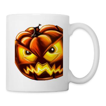 Citrouille d’Halloween aux yeux de feu - Mug blanc - blanc - Droite