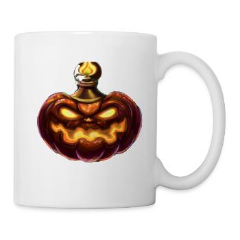Halloween pumpkin with fiery eyes - Mug - white - Right