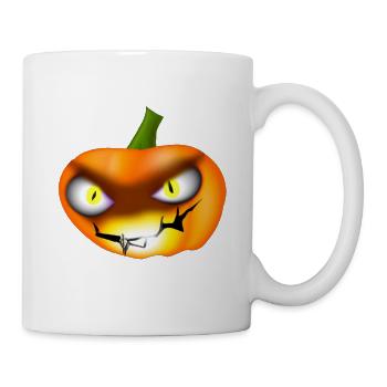 Halloween pumpkin with fiery eyes - Mug - white - Right