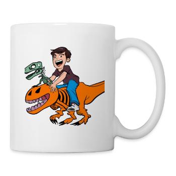 Halloween Dino Boy chevauchant des dinosaures - Mug blanc - blanc - Droite