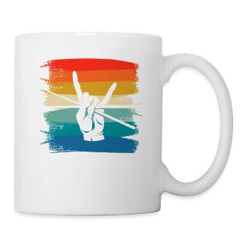 Retro Vintage Classic Drummer Drumming - Tasse - Weiß - Rechts