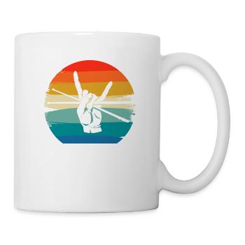 Retro Vintage Classic Drummer Drumming - Tasse - Weiß - Rechts