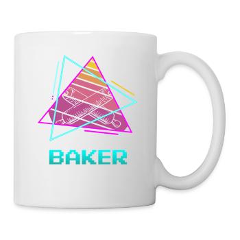 Retro Vintage Classic Baker Baking - Tasse - Weiß - Rechts