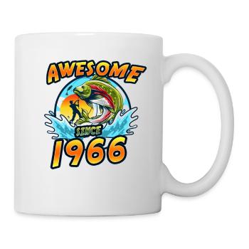Awesome since 1966. Angel, Angler's birthday - Mug - white - Right