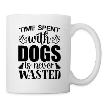 Time spent with dogs is never - Mug - white - Right