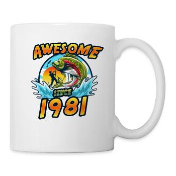 Awesome since 1981. Angel, Angler's Birthday - Mug - white - Right