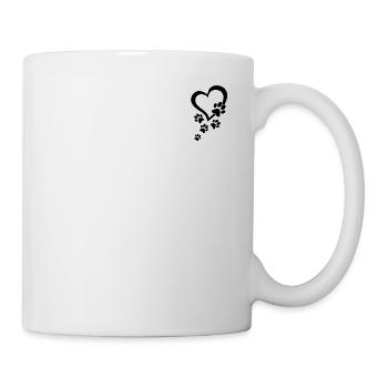 Dog Paw Heart Baby Dog Paws Heart - Dog Lover Dog - Tasse - Weiß - Rechts