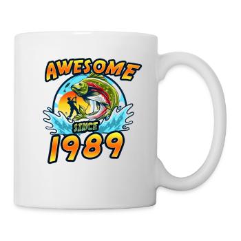 Génial depuis 1989. Angel, l’anniversaire du pêcheur - Mug blanc - blanc - Droite
