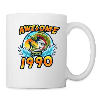 Awesome since 1990. Angel, Angler's Birthday - Mug - white - Right