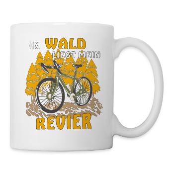 FAHRRAD IM WALD LIEGT MEIN REVIER - Tasse - Weiß - Rechts