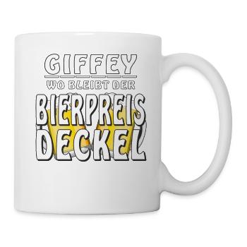 GIFFEY WO BLEIBT DER BIERPREIS DECKEL - Tasse - Weiß - Rechts