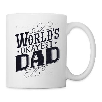 Worlds Okayest Papa Fête des pères Cadeau pour hommes Rétro - Mug blanc - blanc - Droite