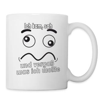 Ich kam, sah und vergaß was ich wollte. - Tasse - Weiß - Rechts