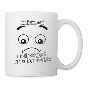 Ich kam, sah und vergaß was ich wollte. - Tasse - Weiß - Rechts