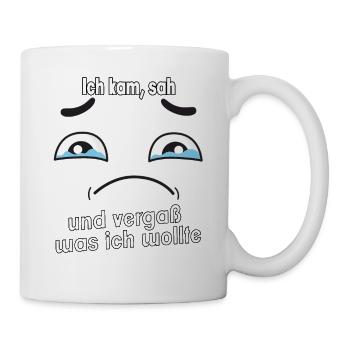Ich kam, sah und vergaß was ich wollte. - Tasse - Weiß - Rechts