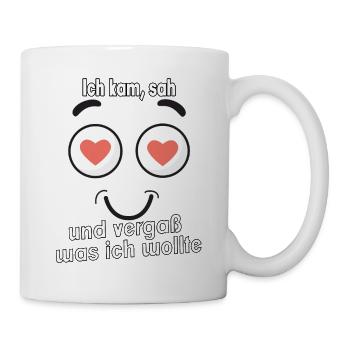 Ich kam, sah und vergaß was ich wollte. - Tasse - Weiß - Rechts
