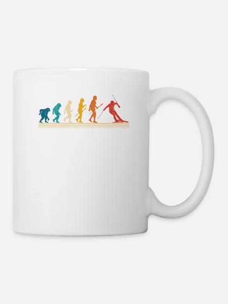 Ski Évolution humaine Drôles de skis - Mug blanc - blanc