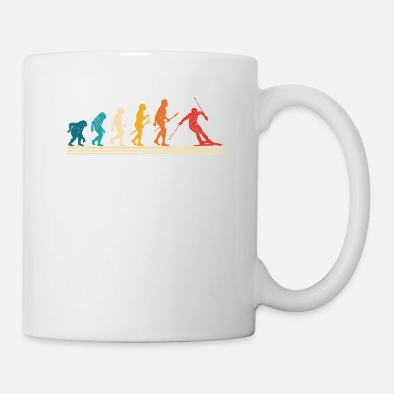 Ski Évolution humaine Drôles de skis - Mug blanc - blanc