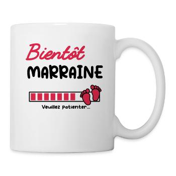 Annonce grossesse Marraine bientôt Marraine - Mug blanc - blanc - Droite