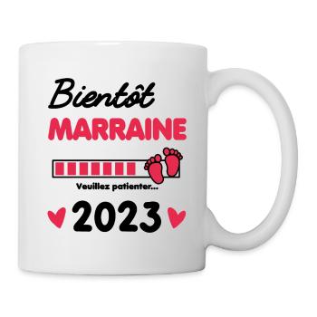 Bientôt Marraine 2023 cadeau future Marraine - Mug blanc - blanc - Droite