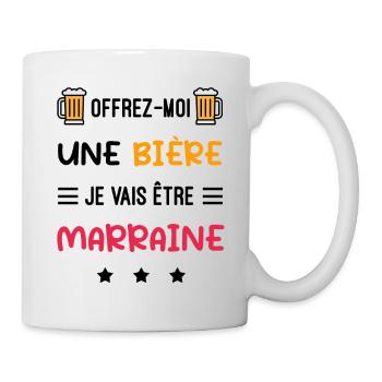 Annonce grossesse Marraine bière Marraine - Mug blanc - blanc - Droite
