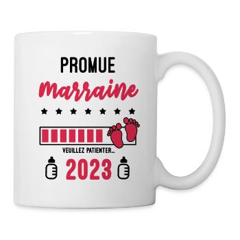 promue Marraine 2023 Annonce grossesse Marraine - Mug blanc - blanc - Droite