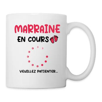 Annonce grossesse Marraine Marraine en cours - Mug blanc - blanc - Droite