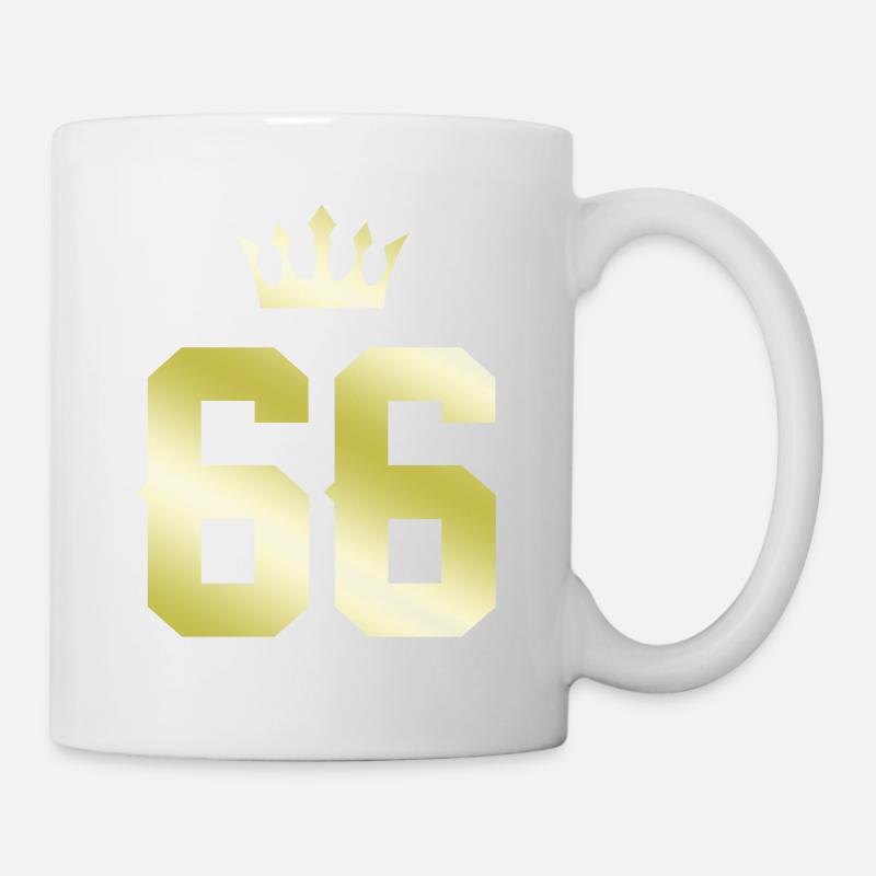 66 Zahl Krone - Tasse - Weiß