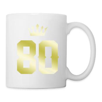 80 Zahl Krone - Tasse - Weiß - Rechts