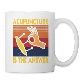 Acupuncture Is The Answer Retro Chinese Healing - Mug - white - Right