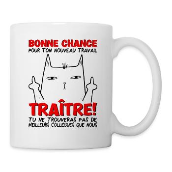 Départ collègue travail nouvel emploi bonne chance - Mug blanc - blanc - Droite