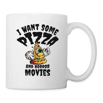 Halloween Pizza Monster Scary Pizza Liebhaber, - Tasse - Weiß - Rechts