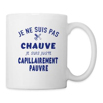 Je suis pas chauve je suis capillairement pauvre - Mug blanc - blanc - Droite
