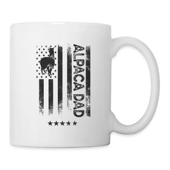 Drapeau américain des États-Unis - Papa alpaga - Mug blanc - blanc - Droite