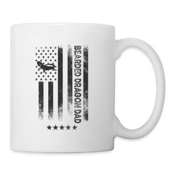 Drapeau américain - Papa dragon barbu - Mug blanc - blanc - Droite