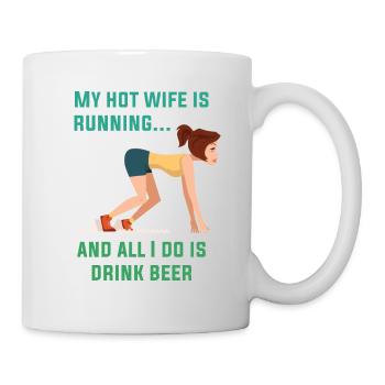 Lustiges Marathon Läufer Laufen Cross Country - Tasse - Weiß - Rechts