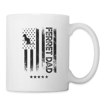 USA-amerikanische Flagge - Frettchen-Vati - Tasse - Weiß - Rechts