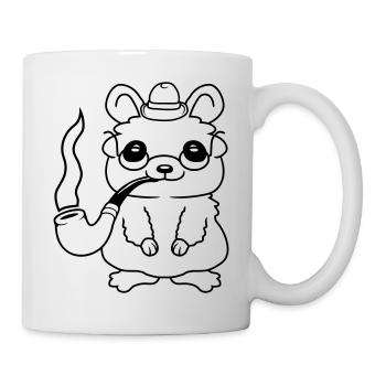 Sir Hamster fume la pipe - Mug blanc - blanc - Droite