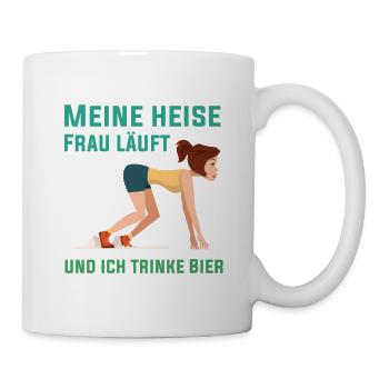 Lustiges Marathon Läufer Laufen Cross Country - Tasse - Weiß - Rechts