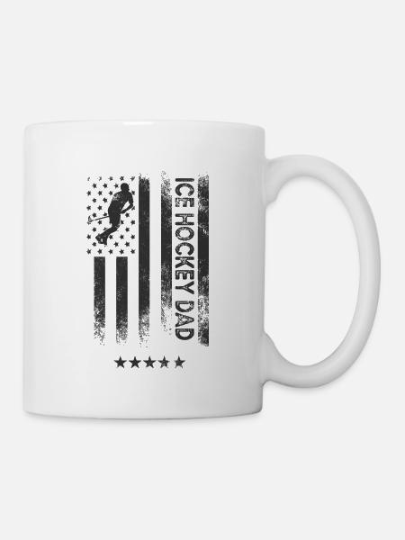 USA-amerikanische Flagge - Eishockey-Vati - Tasse - Weiß