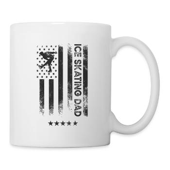 Drapeau des États-Unis - Papa patineur sur glace - Mug blanc - blanc - Droite