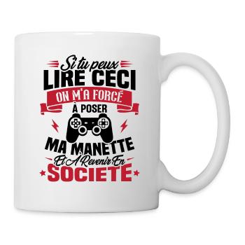 J’ai été obligé de poser ma manette de jeu - Mug blanc - blanc - Droite